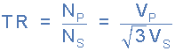 star-delta turns ratio