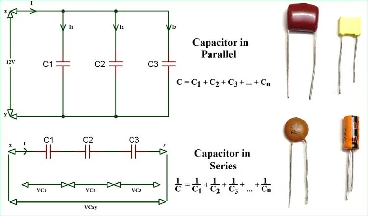 capacitors in series and parallel