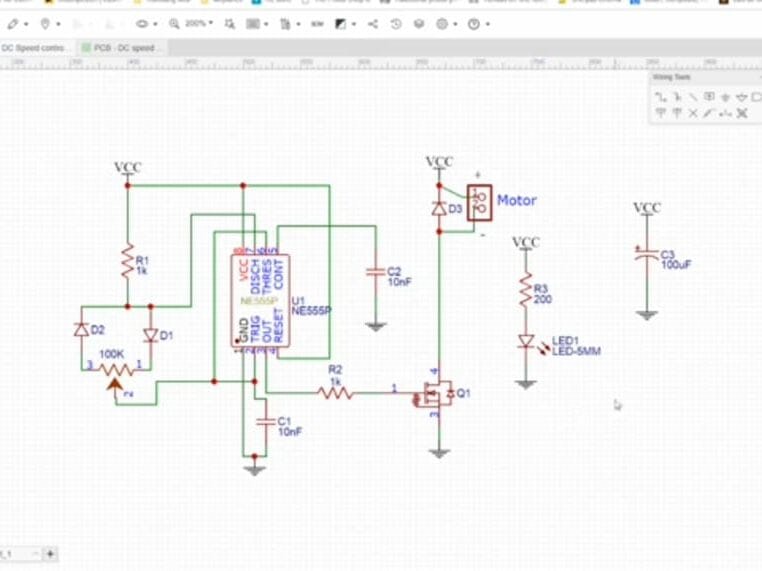 PWM DC Motor Speed Control Circuit: