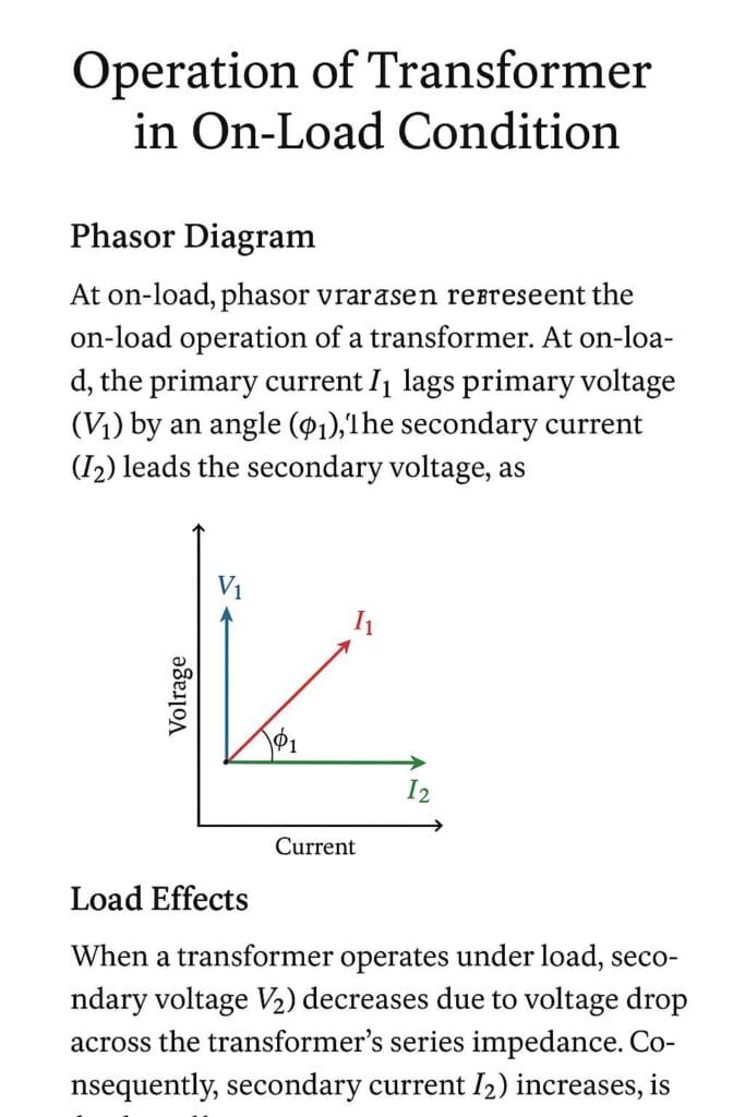 Operation of Transformer in On-Load Condition