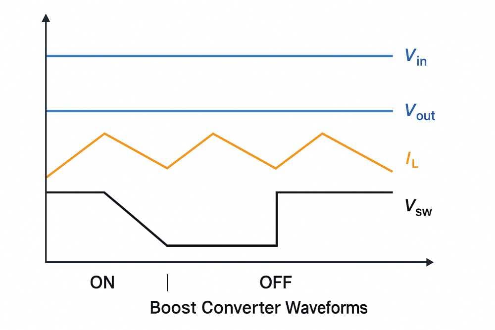 Waveform Analysis of Boost Converter Circuits