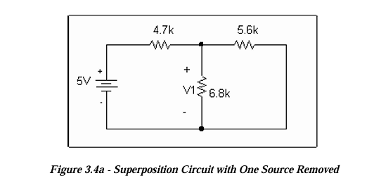 Superposition Circuit with One Source Removed