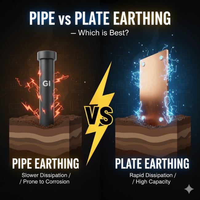 Pipe Earthing vs Plate Earthing