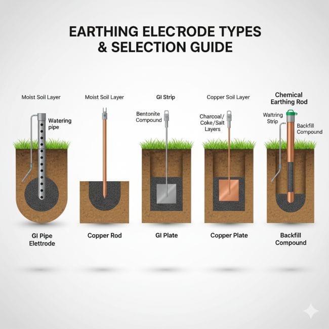 Types of Earthing Electrodes with Practical Installation Tips