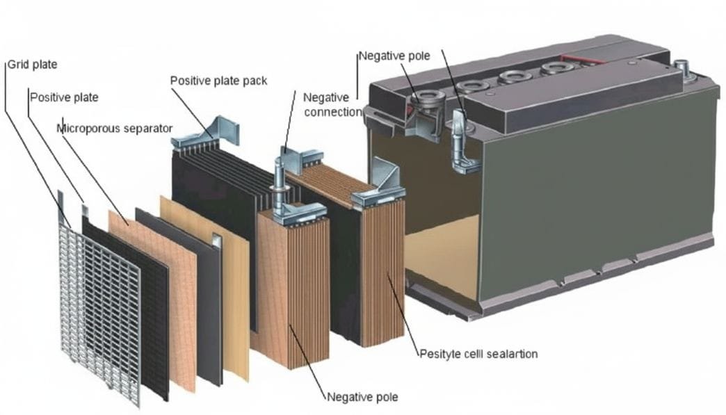 lead acid battery construction and working principle
