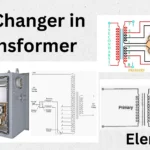 Diagram of tap changing transformer showing primary and secondary windings