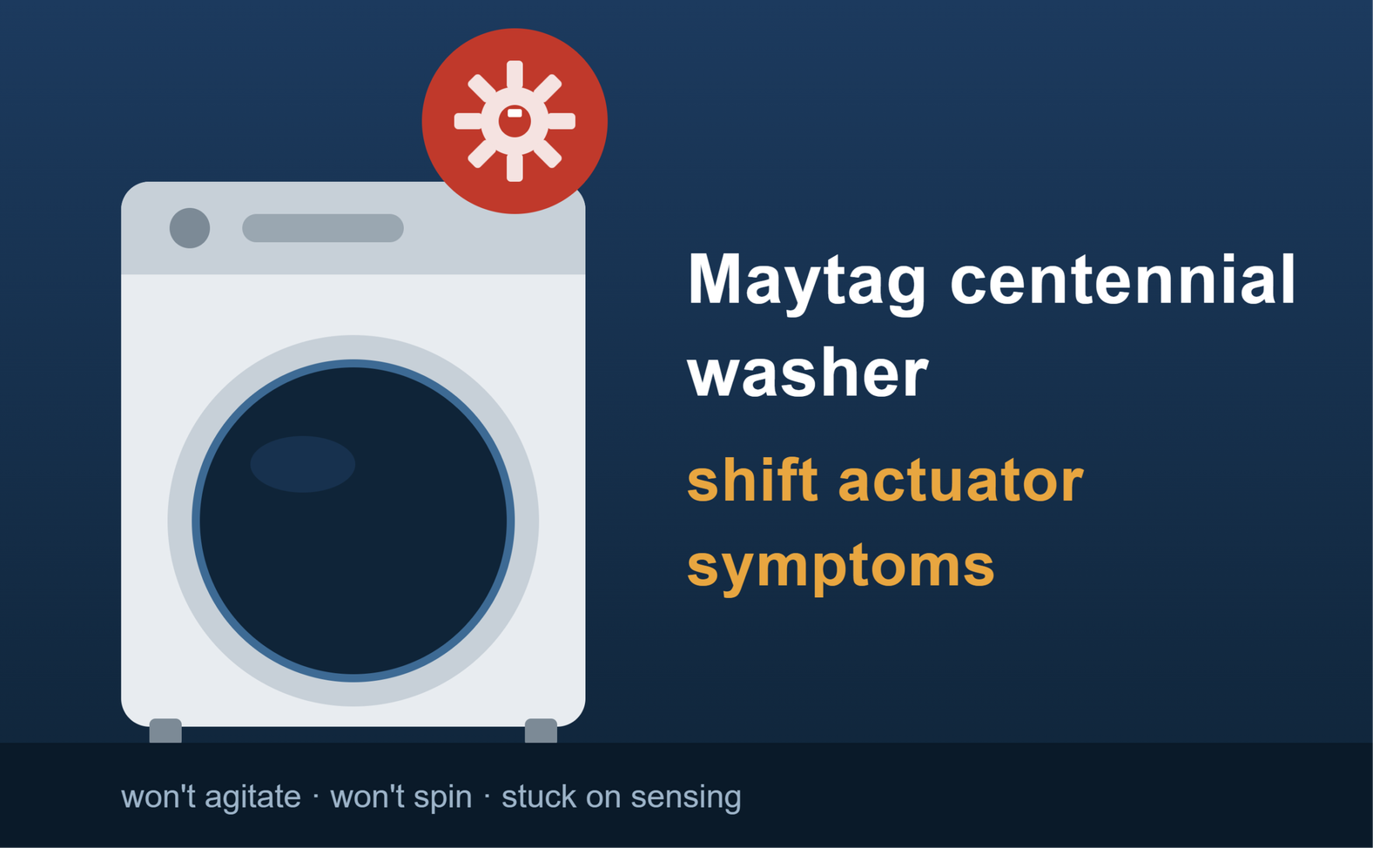 Maytag Centennial Washer Shift Actuator Symptoms Explained